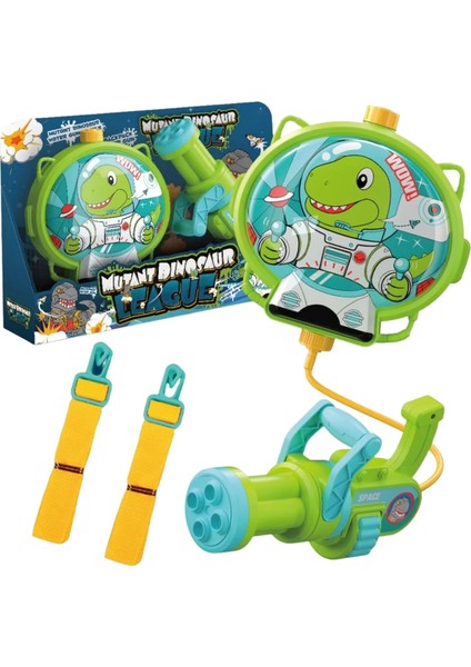 Oyuncak 1200 ml Su Kapasiteli Sırt Çantalı 9 Metre Atış Mesafeli Su Tabancası 20 cm - Çantalı Oyuncak Su Tabancası Taşınabilir Dinozor ve Desenli (Dinozor) modelleri