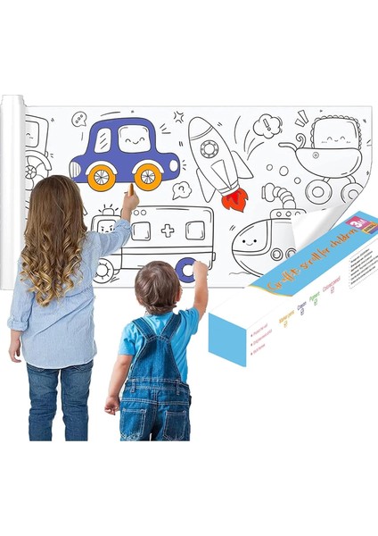 Çizim Kağıdı Ruloları, 30CMX3M Boyama Kağıdı Rulosu, Çocuklar Için Yapıştırılabilir Duvar Kağıdı, Dıy Renk Doldurma Kağıdı, Sınıf/ev/parti Için Ideal Hediye, 1 Rulo, 40 x 300 cm modelleri