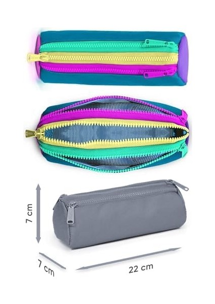 Pembe Pastel Renkli Üç Bölmeli Kalem Çantası - Kız Çocuk fiyatları