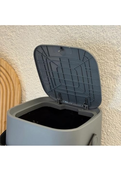 4l Mini Tezgah Üstü Çöp Kovası – Deri Tutma Saplı, Kompakt ve Şık Tasarım, Mutfak & Banyo Için, Geri Dönüşüm Dostu (Gri, 4 Litre) modelleri