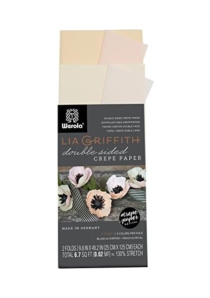 Lia Griffith Çift Taraflı Kağıt Kıvrımları Rulo, 6.7 Kare Ayak, Allık ve Şifon, Petal ve Şeftali fiyatları
