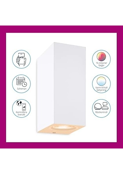 Wiz Up& Tavan Lambası Ayarlanabilir Beyaz ve Renkli, Kısılabilir, 16 Milyon Renk, Wi-Fi Üzerinden Uygulama/ses ile Akıllı Kontrol, Beyaz fiyatları