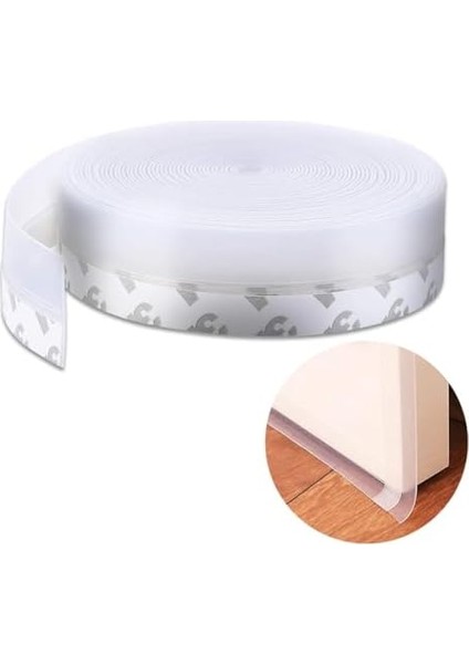 ‎monte Lua 3 Metre Şeffaf Silikon Izolasyon Bandı | Kendinden Yapışkanlı Fitil | Kapı Altı, Cam, Pencere, Duşakabin Için | Rüzgar, Toz, Soğuk ve Ses Yalıtım Şeridi