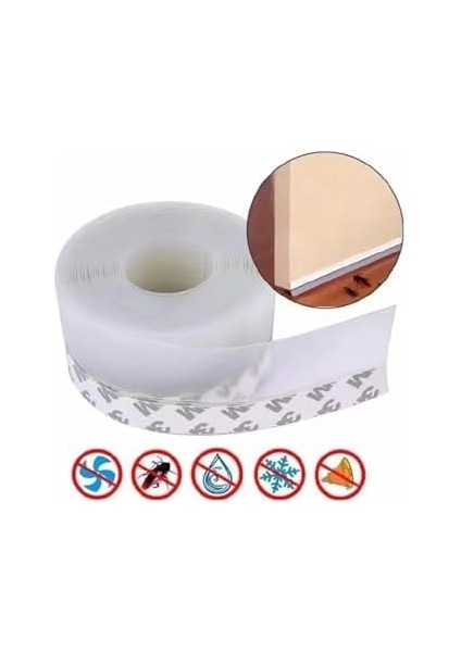 ‎monte Lua 3 Metre Şeffaf Silikon Izolasyon Bandı | Kendinden Yapışkanlı Fitil | Kapı Altı, Cam, Pencere, Duşakabin Için | Rüzgar, Toz, Soğuk ve Ses Yalıtım Şeridi fiyatları