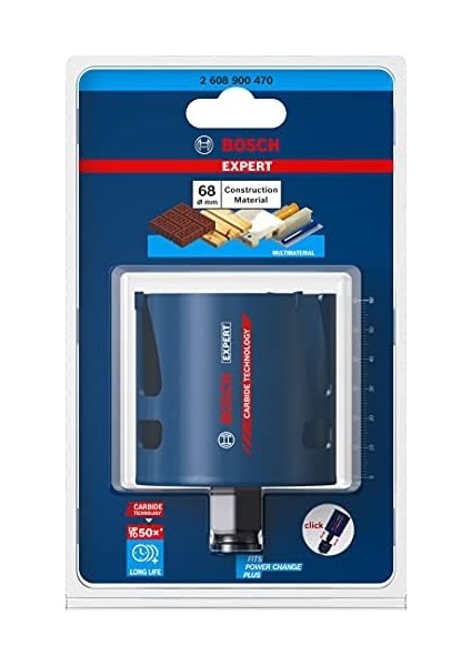 Professional 1x Expert Material Delik Açma Testereleri (Yumuşak Ahşap, Sunta, Tuğla, Yumuşak Döşemeler, Fiber Plastik Gfk, Cfk, Ø 68 Mm, Aksesuar Darbeli Matkap/vidalama) fiyatları