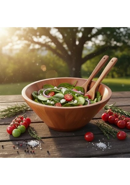 23CM Doğal Akasya Ağacı Salata Kasesi – El Yapımı Derin Ahşap Servis ve Karıştırma Kasesi | Meyve, Makarna, Çerez Sunumu | Çevre Dostu Mutfak ve Sofra Aksesuarı modelleri