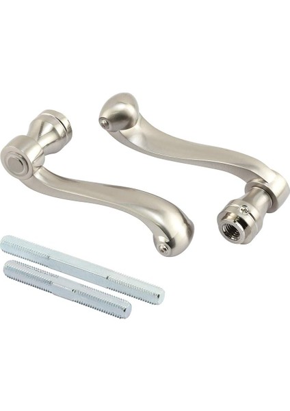 Security E 2663 Fransız Kolonyal Kapı Kolları, Ağır Döküm Tasarımı, Nikel Kaplama, 1/4" Tahrik Sistemi Kullanır, (1 Set)