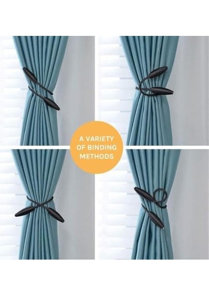 Perde Bağları, 2&apos;li Paket Perde Klipsi, Dekoratif Pencere Perdesi Bağları, Avrupa Tarzı Modelleme Perde Tutucuları, Ev ve Ofis Kullanımı Için (Siyah) fiyatları