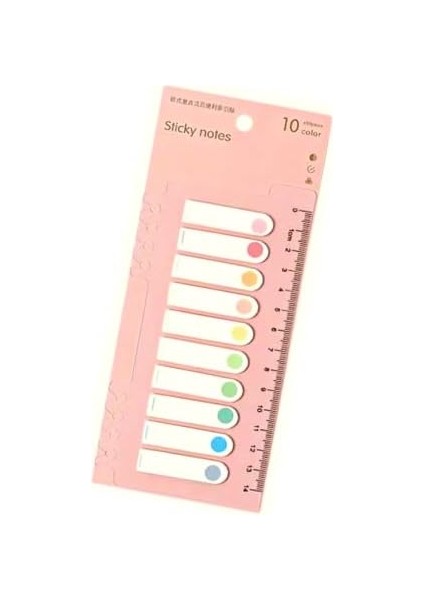 Ezoshop Sticky Notes Şeffaf Renkli Yapışkan Not Kağıtları Defter Yer Imleri Etiket Ayraç 3&apos;lü Set (Vanilya)