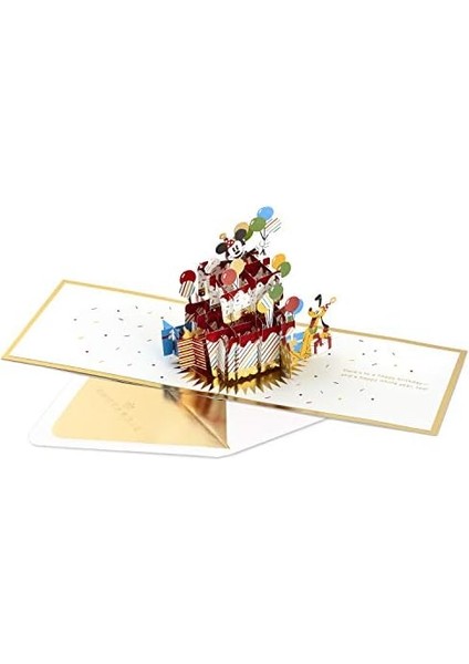 Imza Kağıt Wonder Pop Up Doğum Günü Kartı (Mouse ve Arkadaşları)