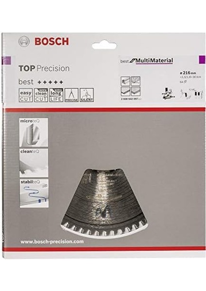 2608642097 Dairesel Testere Bıçağı For Çok Aşamalı 216 x 30 x 2,3 mm Z64TR modelleri