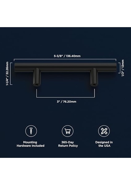 Bar Çekme 7,6 cm Merkezden Merkeze Mat Siyah Kaplama (10&apos;lu Paket) modelleri