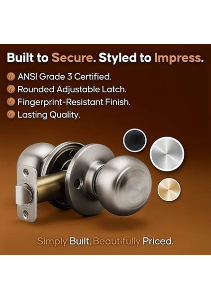 Bakır CK2020PS Kolonyal Passage Tuerknauf Paslanmaz Çelik, Cilalı,