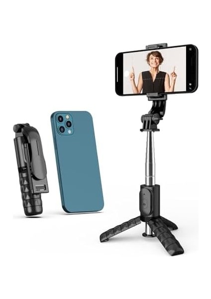 Snapshot 2’si 1 Arada Bluetooth Selfie Stick – Kablosuz Uzaktan Kumandalı, 360° Döner Telefon Tutucu, Paslanmaz Çelik Gövde, Taşınabilir & Katlanabilir Tasarım | Q11 fiyatları