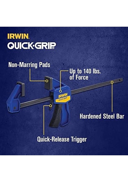 -Grip Bar Kelepçesi, Tek Kullanımlı, Mini, 6&apos;lı Paket (1964749), Mavi