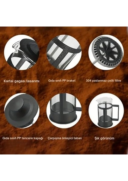 French Bitki Çayı, Kahve Pressi Plastik 350 ml