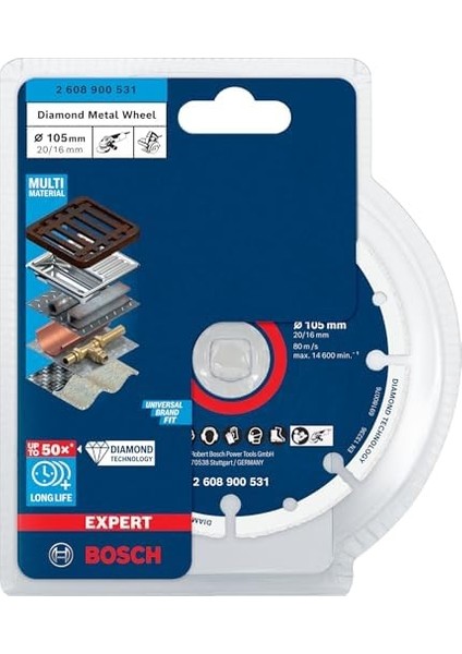 Professional 1x Expert Metal Wheel Kesici Diskler (Dökme Demir, Paslanmaz Çelik, Çelik, Demir Içermeyen Metalle, Ø 105 Mm, Aksesuar Küçük Avuç Taşlama Makinesi, Mermer Kesici)