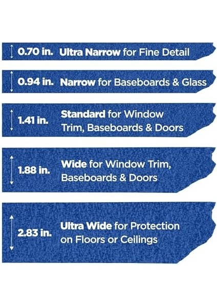 Ressam Bandı Orijinal Çok Yüzeyli Ressam Bandı, 0,94 Inç x 60 Yard (Toplam 540 Metre), 2090, 9 Rulo