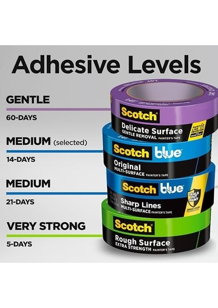 Ressam Bandı Orijinal Çok Yüzeyli Ressam Bandı, 0,94 Inç x 60 Yard (Toplam 540 Metre), 2090, 9 Rulo fiyatları