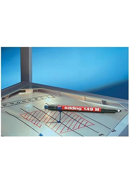 Edding 149 M Silgili Permanent Kalem - Asetat Kalemi - Mavi - 10 Kalem - Yuvarlak Uç 1 mm fiyatları