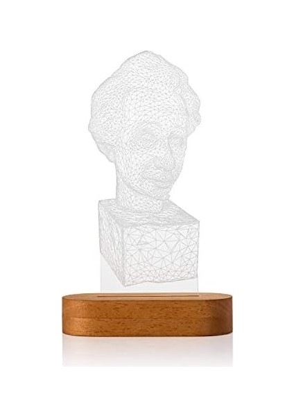 Albert Büst Tasarımlı LED Lamba USB Bağlantılı Sarı Işık modelleri