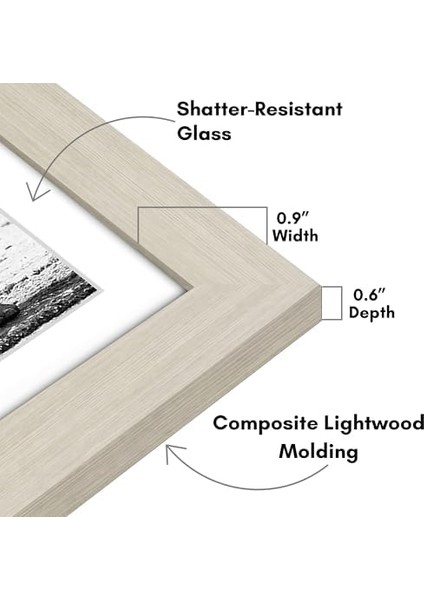 Americanflat 11X11 Resim Çerçevesi Açık Ahşapta - 8x8 Mat ve 11X11 Ekranlar Matsız - Kırılmaz Camlı Kompozit Ahşap - Duvar Için Yatay ve Dikey Biçimler modelleri