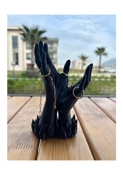 El Şeklinde Yüzük & Takı Standı (Siyah)