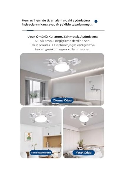 Işıklı Drone Tavan Vantilatörü