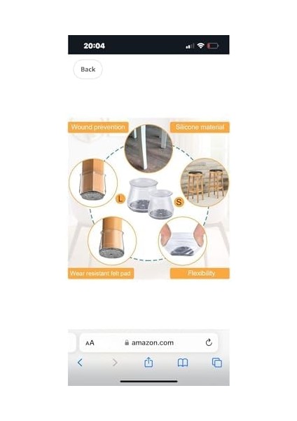 36 Adet (2cm - 2,5 Cm) Keçeli Silikon Yarı Saydam Mobilya Kaydırmaz Zemin Koruyucu,beyax