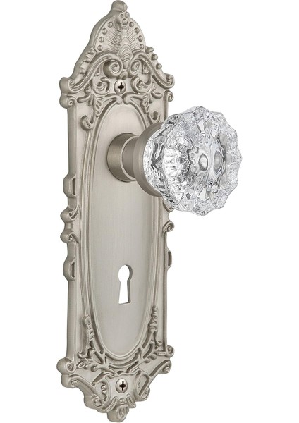Nostaljik Depo Viktorya Çağı Plaka Anahtar Delikli Kristal Cam Tokmak, 702083