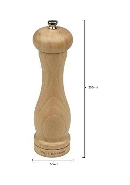 & Mason HA0825P Beech Capstan 200MM Tuz Değirmeni