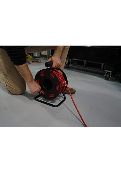 Woods 22849 Metal Ayaklı Kordon Makarası, Siyah, 150-FIT 16/3 Awg Kadar Tutar Woods fiyatları