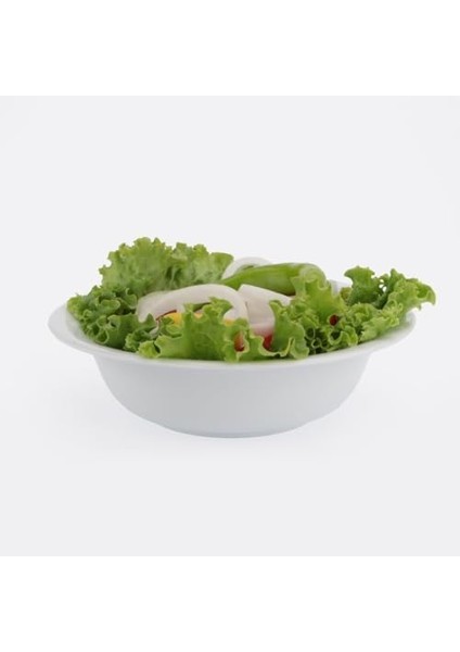 Porselen Salata Kasesi Çok Amaçlı Sunum Tabağı 23 cm Porselen Kase Beyaz Kase