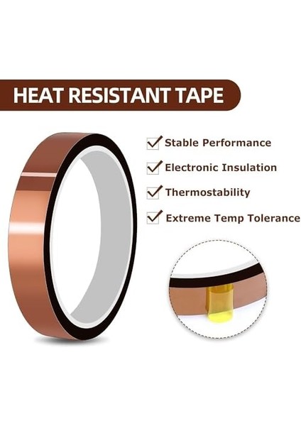 Isı Bandı, 6&apos;lı Paket Yüksek Dayanıklı Bant, 10MMX33M Kalıntı Bırakmayan Yüksek Sıcaklık Bandı, Isı Transferi Elektronik Maskeleme ve Isı Presi Için Dayanıklı Bant Seti modelleri