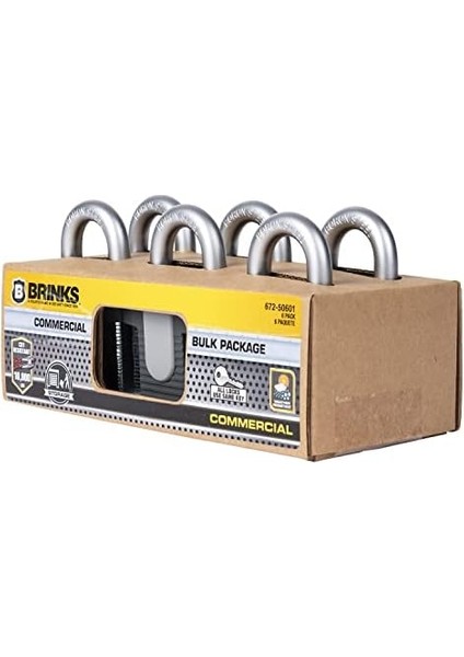 - 50 mm Ticari Lamine Çelik Anahtarlı Asma Kilit, 6&apos;lı Paket - Bor Çelik Kelepçeli Katı Çelik Gövde modelleri