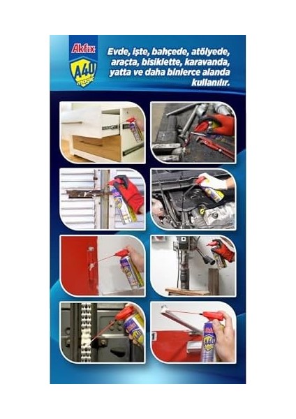 A40 Çok Amaçlı Koruyucu Sprey, 360 Derece Uygulama, Korozyon Önleyici, Yağlayıcı ve Pas Önleyici, Ev, Bahçe, Atölye ve Araç Bakımı Için