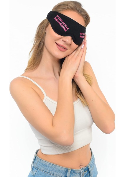 Yıkanabilir Siyah Pamuklu Uyku Maskesi Göz Bandı fiyatları