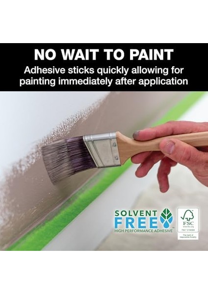 240660 Çok Yüzeyli Boyacı Bandı, Orta Yapışma, 1,41 Inç x 60 Yard, Yeşil, 4 Rulo