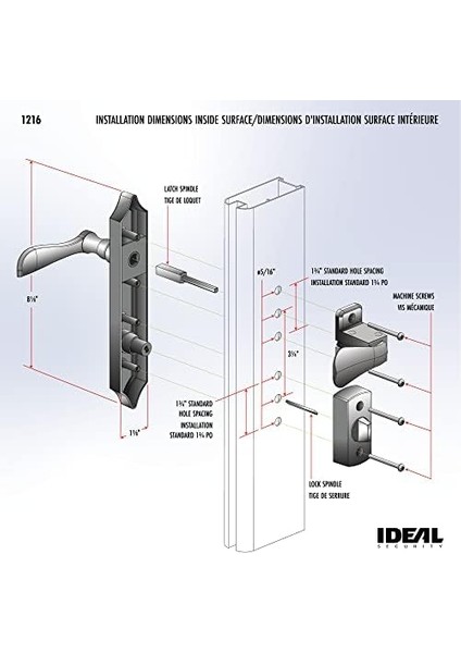Ideal Security Sallanan Kapılar Için Sürgü Kilitli Kapı Kolu, Yağlanmış Bronz (4 Parçalı Set) fiyatları