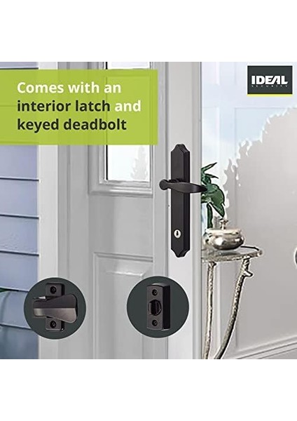 Ideal Security Sallanan Kapılar Için Sürgü Kilitli Kapı Kolu, Yağlanmış Bronz (4 Parçalı Set) modelleri