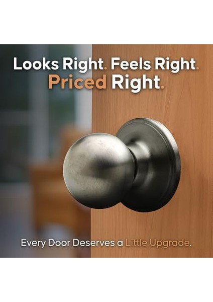 BK2020AN Bilyalı Kapı Düğmesi, Geçiş Fonksiyonu, 1 Paket, Antik Nikel modelleri