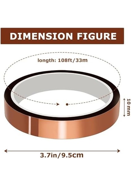 Isı Bandı, 6&apos;lı Paket Yüksek Dayanıklı Bant, 10MMX33M Kalıntı Bırakmayan Yüksek Sıcaklık Bandı, Isı Transferi Elektronik Maskeleme ve Isı Presi Için Dayanıklı Bant Seti modelleri