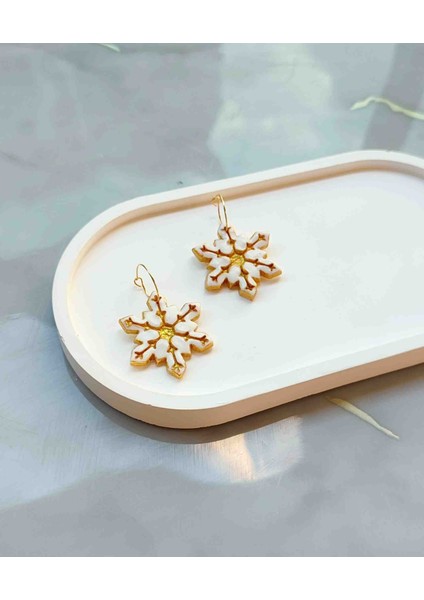Snowflake Golden Glow Kar Tanesi Yılbaşı Küpe - Şık ve Sade modelleri