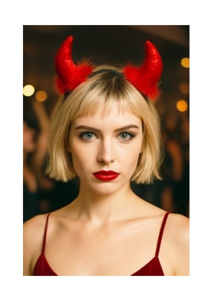 Halloween Tac Boynoz Kırmızı