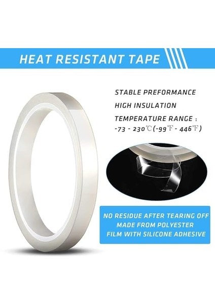 Isı Bandı, 2 Adet 20MMX33M Güçlü Yapışkanlı Şeffaf Isı Transfer Bandı, Sublimasyon Için Iz Bırakmayan ve Kolay Sıyrılan Isı Bandı, Elektronik Baskılı Devre Kartları ve Için fiyatları