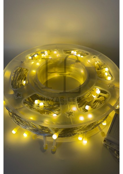 100 Metre 500 Ledli Gün Işığı Ip LED Işık IP20 Iç Mekan Fonksiyonlu Şeffaf Kablolu Dekoratif LED Işık Yılbaşı Süsü