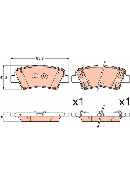 GDB3594 Arka Fren Balata Hyundaı I20 1.2l G4LA 15-20 1.4l G4LC 15-18 1.4l D4FC Crdi 15-18 / Elantra 1.6l D4FB G4FG 16-> / Kıa Soul 1.6l D4FB 14-> / Sportage 1.6l G4FD G4FJ T-Gdı 15-> 1.6l D4FE 18-