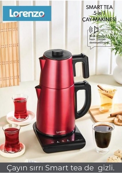Smart Tea 5 In 1 Konuşan Çay Makinesi Kırmızı