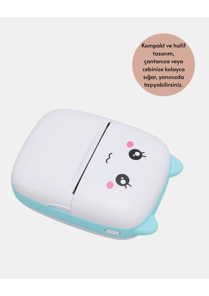 Kablosuz Mini Cep Yazıcısı Bluetooth Destekli 1200MAH Bataryalı - BI001V-4YZFI7 modelleri