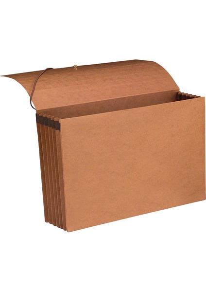 Kapaklı ve Kordon KAPATMALI%100 Geri Dönüşümlü Genişleyen Dosya Cüzdanı, Güçlendirilmiş, 5-1/4" Genişletme, Yasal Boyut, Redrope, Kutu Başına 10 (71199)